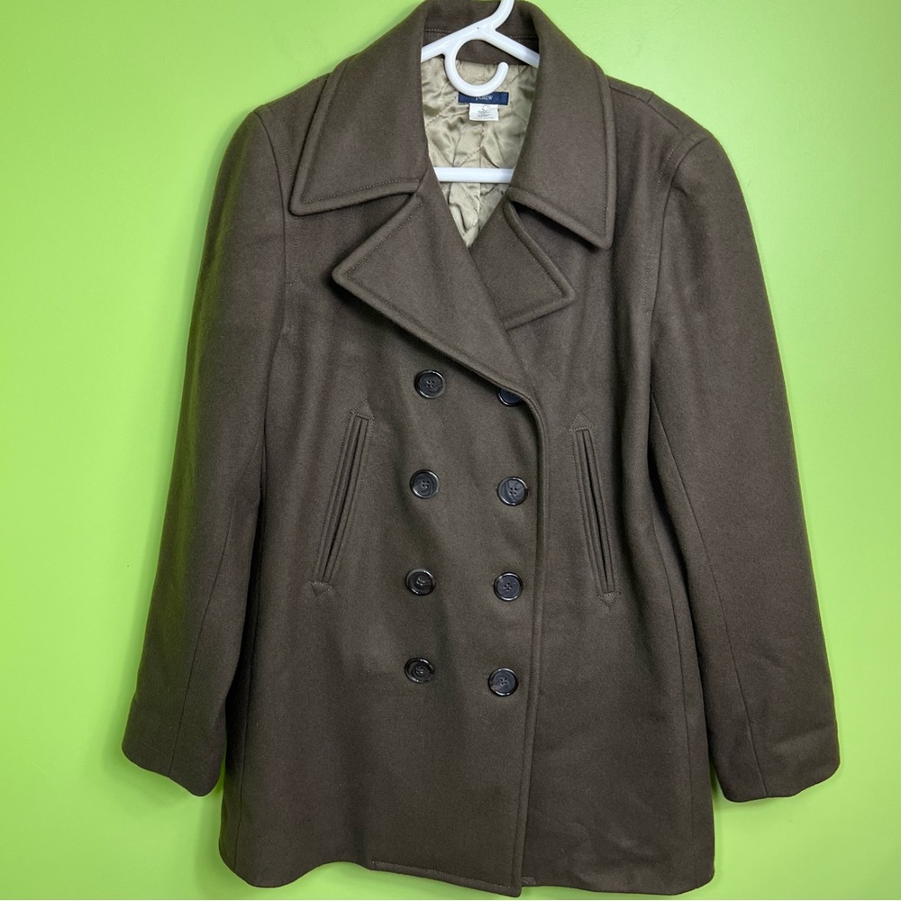 J.Crew Olive Brown Wool Thinsulate Lined Peacoat size M